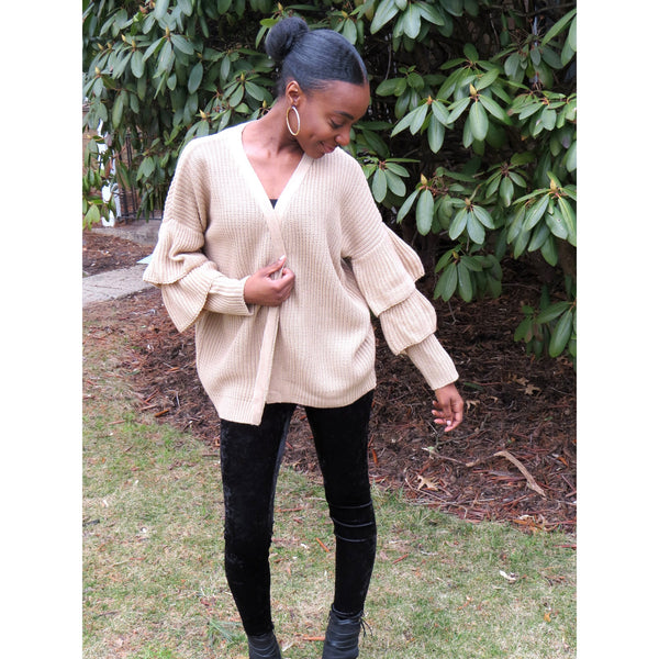 Bella Taupe Cardigan - Brihanna Nicole