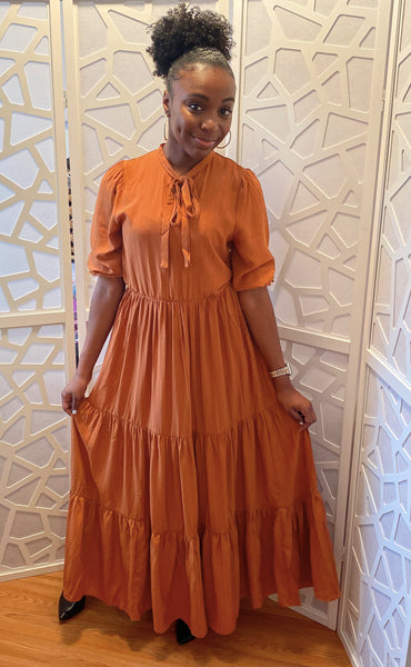 Pumpkin Spice Tiered Dress