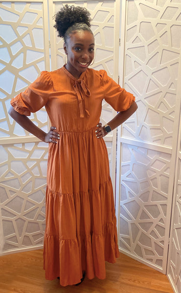 Pumpkin Spice Tiered Dress