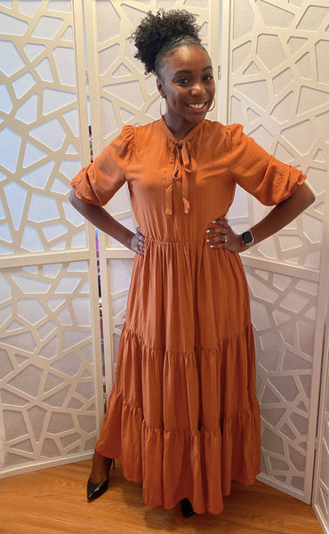 Pumpkin Spice Tiered Dress