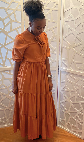 Pumpkin Spice Tiered Dress