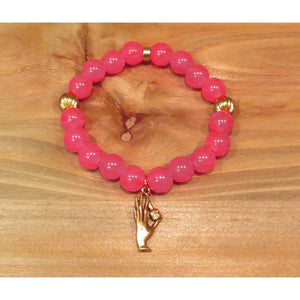 Fluorescent Pink Nail Polish Charm Bracelet