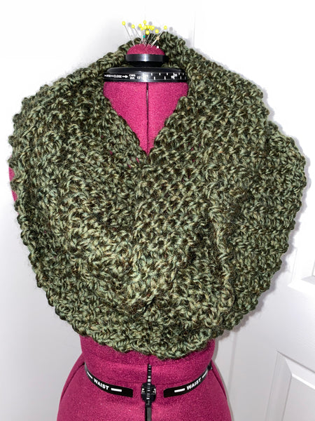 Forest Green Chunky Infinity Scarf
