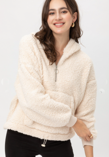 Cream Sherpa Hoodie